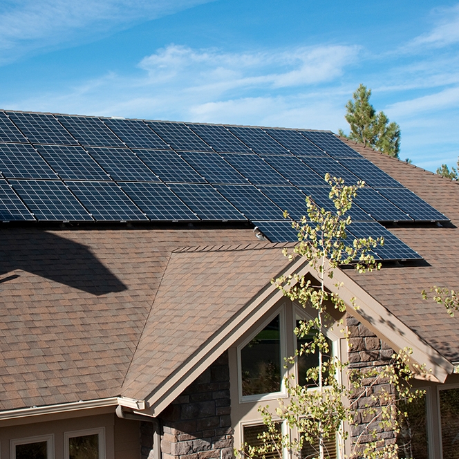 solar panels on roof