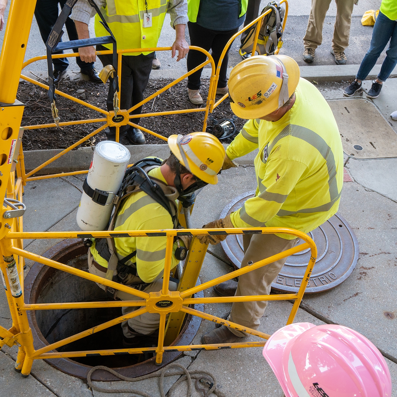 Workers going underground